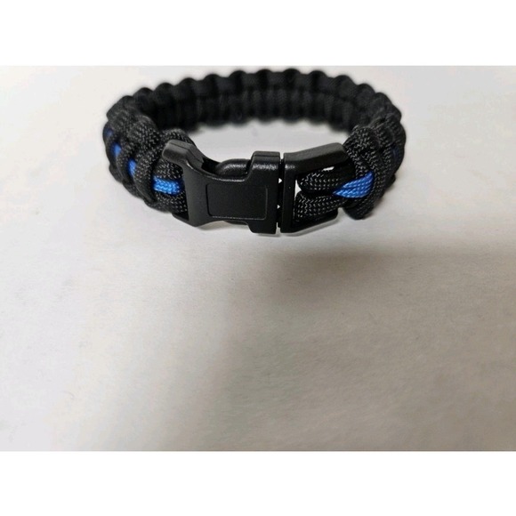 Paracord Bracelet Thin Blue Line Police Size 9" - Picture 4 of 4